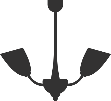 Chandelier lamp icon. Silhouette of interior and home decoration. png