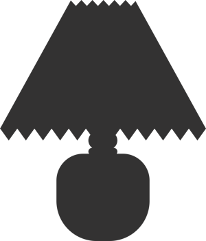 Table lamp icon. Silhouette of interior and home decoration png