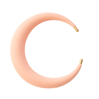 Peach Crescent Headband Minimalist Gold Accents, Modern Design png
