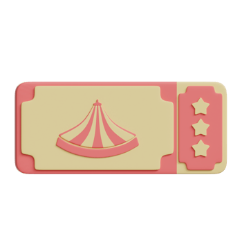3d ticket circus icon png
