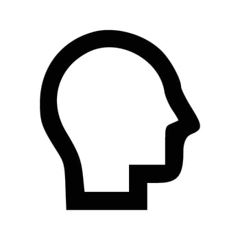 Human head profile black shadow silhouette illustration isolated on background vector