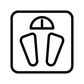 Scales icon . Weight scale sign and symbol vector