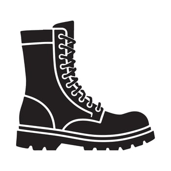 Combat Boot Silhouette Illustration for Military Designs vector