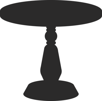 Cake stand silhouette. Tray and platter for desert serving. Flat illustration. Simple black displays for food and pastry. Birthday and wedding decor icon png