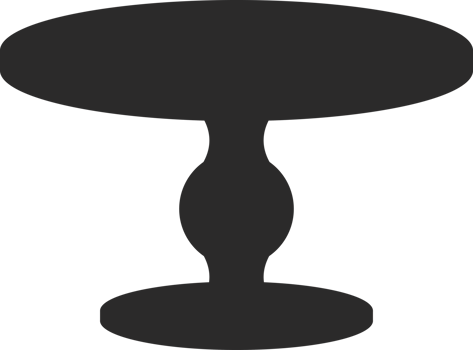 Cake stand silhouette. Tray and platter icon for desert serving Flat illustration. Simple black displays for food and pastry. Birthday and wedding decor png