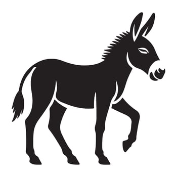 Silhouette Illustration of a Donkey Standing vector