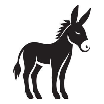 Donkey Silhouette Illustration for Farm Animal Designs vector