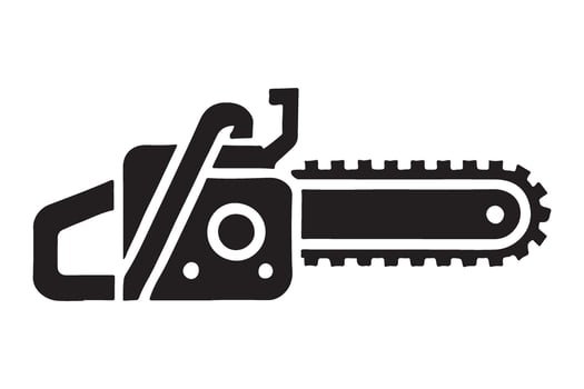 Chainsaw Silhouette Icon for Logging Industry vector