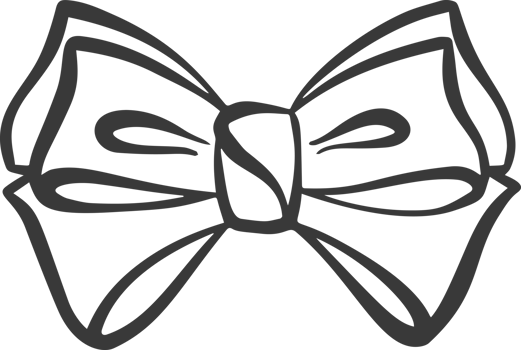 Hair bow. Cute, simple, vintage design with satin ribbons. Outline accessory perfect for gifts holidays birthdays and decorative collections. png