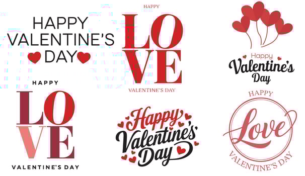 Beautiful Valentine's Day Font Designs vector