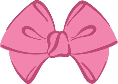 Hair ribbon bow illustration Cute pink tie with knot for present decoration. Cartoon simple girly drawing of satin romantic accessory. png