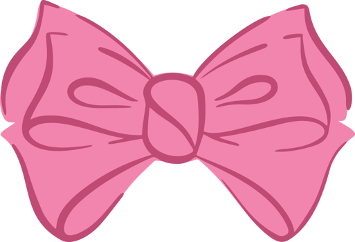 Hair pink ribbon bow illustration. Pink tie with knot for present decoration. Cartoon simple girly drawing of satin romantic accessory. png