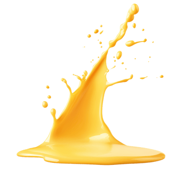 Dynamic Yellow Splash with Fluid Motion and Bright Aesthetics png