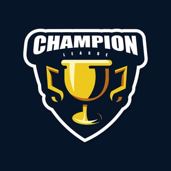 Trophy Champion League sports logo vector