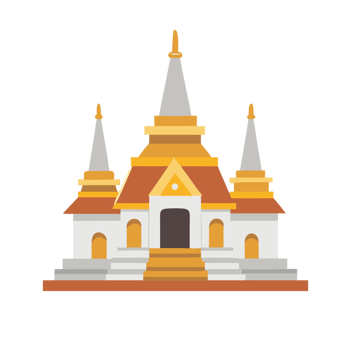 Cultural landmark exploration thailand digital illustration historic site aerial view architectural beauty png