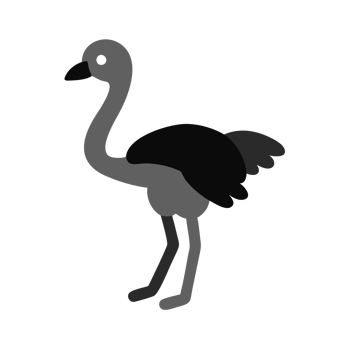 Dynamic ostrich illustration animal artwork digital design creative environment whimsical viewpoint artistic concept png