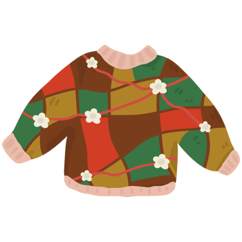 cute winter sweater illustration png