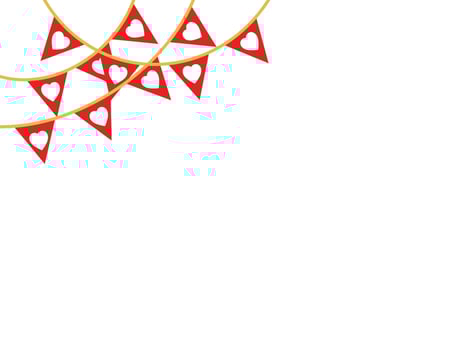 Flag Line Art Hanging Heart symbol vector