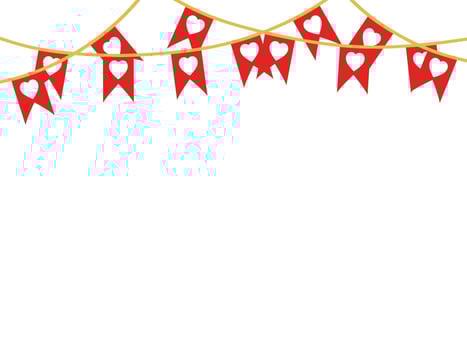 Hanging Heart Flag Valentine Illustration vector