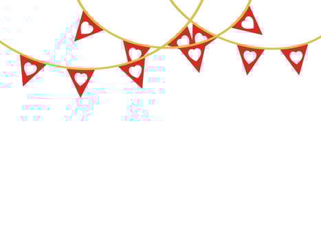 Valentines Hanging Love Flag illustration vector