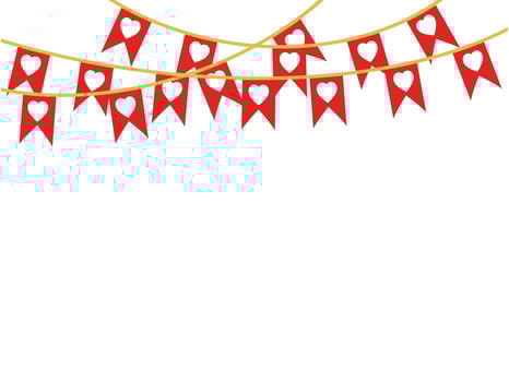 Valentines Day Hanging Love Flag vector