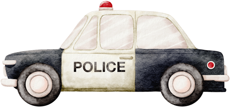 Watercolor with Police Car png