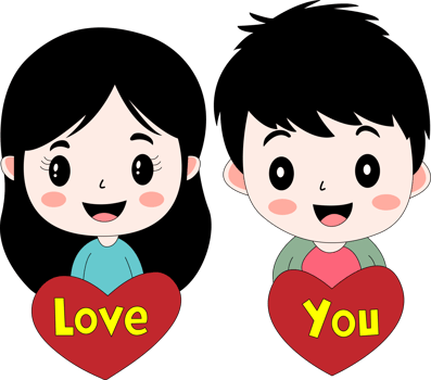 a couple holding the word love you sticker png