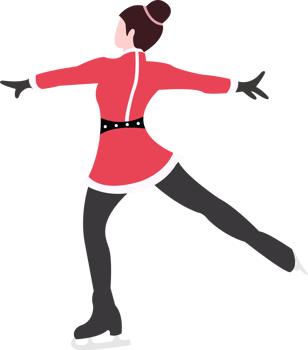 ice skating women clipart png