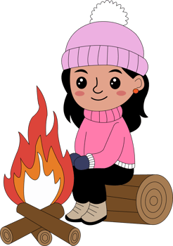 clipart girl sitting by campfire clipart png