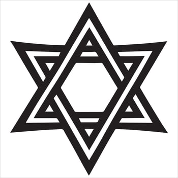 Sacred Geometry Star David Black and White Design, Unique Sacred Geometry Themed ClipArt vector