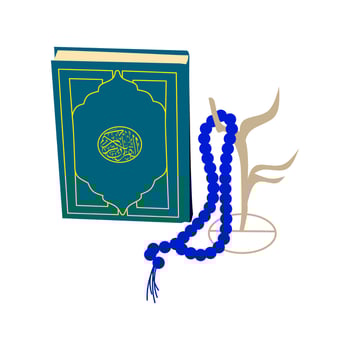 Al Quran with blue cover clipart drawing vector