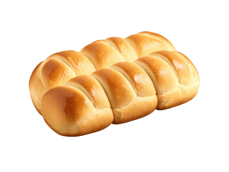 Dinner Rolls, golden pull-apart rolls, steam rising from soft interior, isolated on transparent, dynamic stock photo png