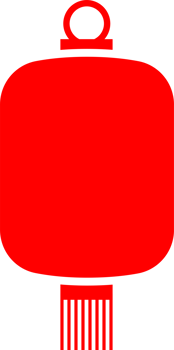 Square hanging lamp icon with rounded edges, a symbol of Chinese New Year. png