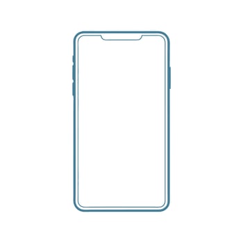 An illustration of a smartphone with a blank screen vector