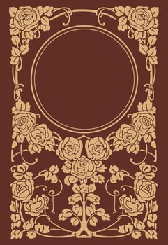 vintage style rose flowers frame background vector