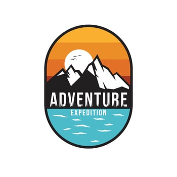 Mountain illustrations, Outdoor adventure stories. graphics for a t shirt. vector