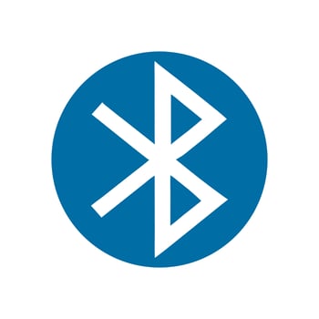 A blue and white bluetooth symbol vector