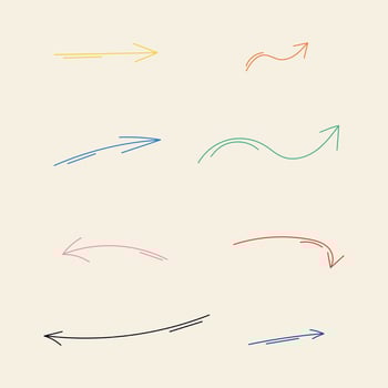 Colorful hand drawn arrows on a beige background vector