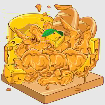 Cheese and Chicken Bread vector