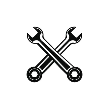 Crossed Wrenches Icon for Motorcycle Repair and Maintenance Design vector