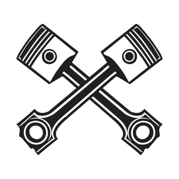 Crossed Engine Pistons - Symbol of Strength and Precision vector