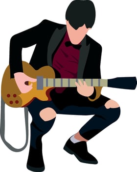 young person playing classical guitar-young person playing classical guitar- vector