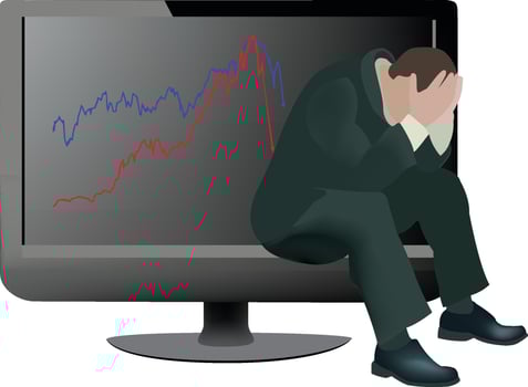 Desperate failed player purse broker in free fall vector
