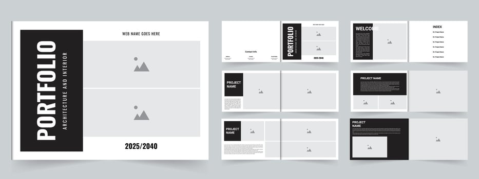 Modern Architecture portfolio template design landscape or real estate portfolio vector