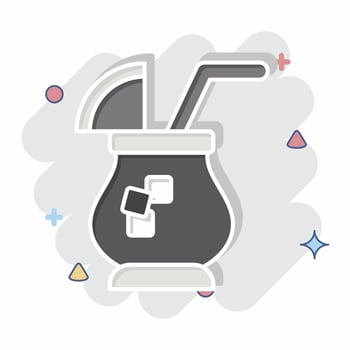 Icon Cocktail. related to Summer symbol. comic style. design editable vector