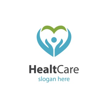 Heart Care with people hope logo icon design for charity, health care, human fitness symbol element design vector