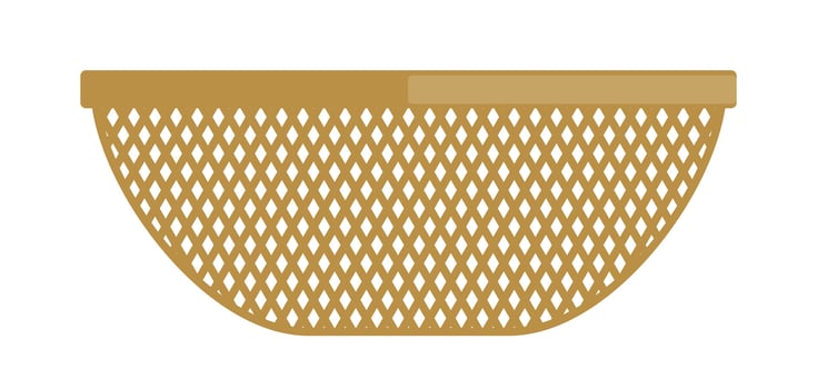 Rattan webbing for traditional rural fishing or container vector