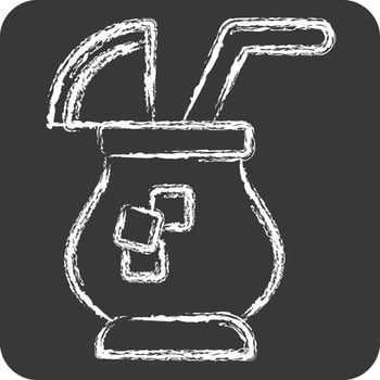 Icon Cocktail. related to Summer symbol. chalk Style. design editable vector
