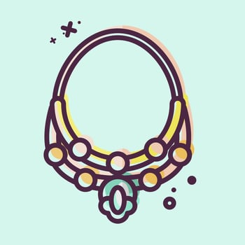 Icon Necklace. related to Summer symbol. MBE style. design editable vector