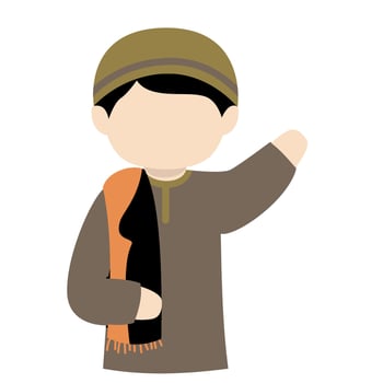 Boy wearing Muslim clothes illustration vector